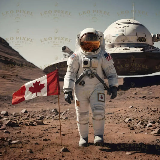 Canadian Astronaut On Mars Ai Generated Image