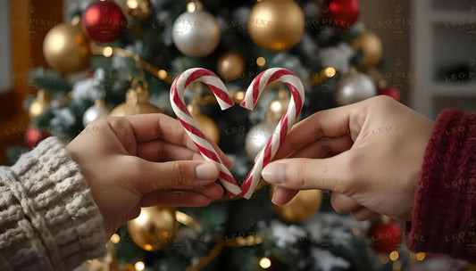 Candy Canes Heart Ai Generated Image