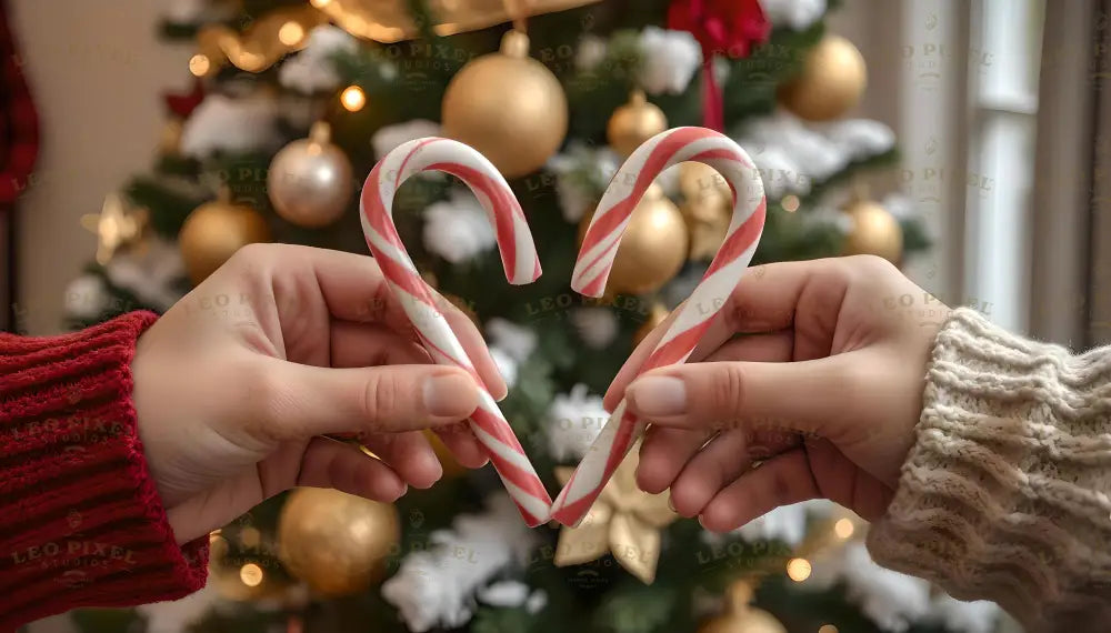 Candy Canes Heart Ai Generated Image