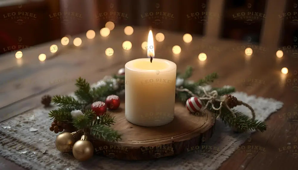 Christmas Candle Ai Generated Image