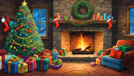 Christmas Fireplace Ai Generated Image