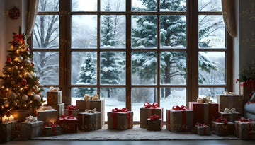 Christmas Gifts On A Snowy Day Ai Generated Image