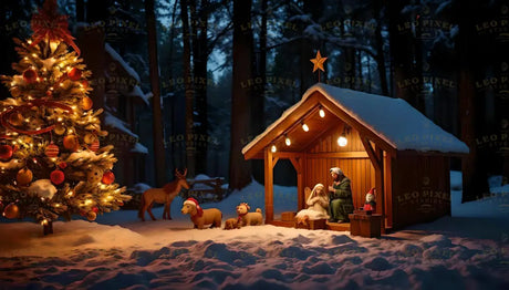 Christmas Nativity Scene Ai Generated Image