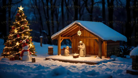 Christmas Nativity Scene Ai Generated Image