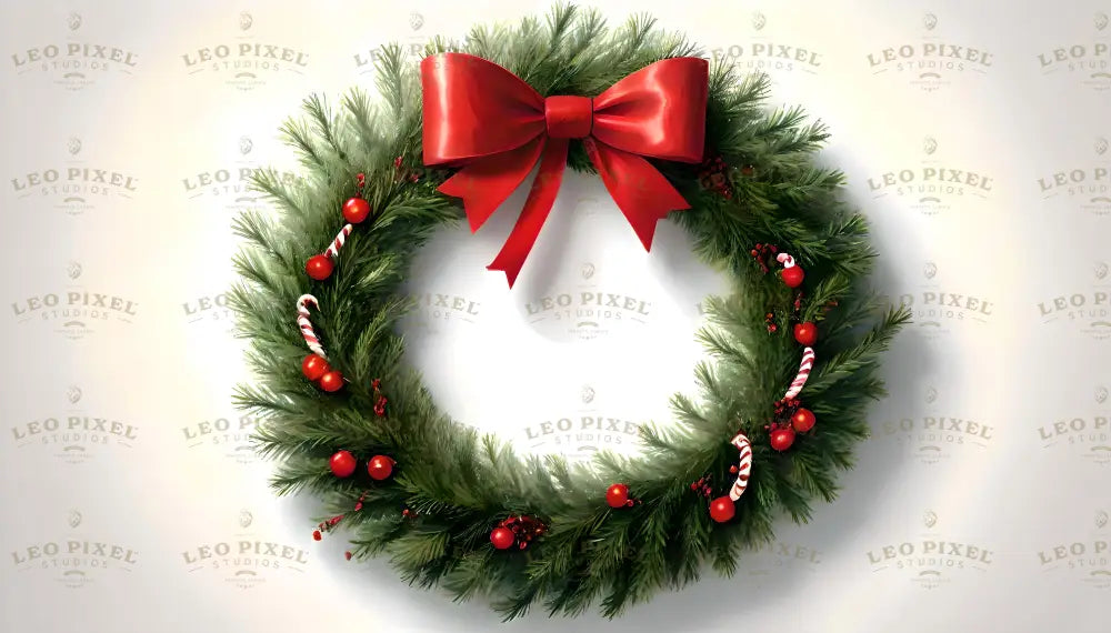 Christmas Pine Wreath Ai Generated Image