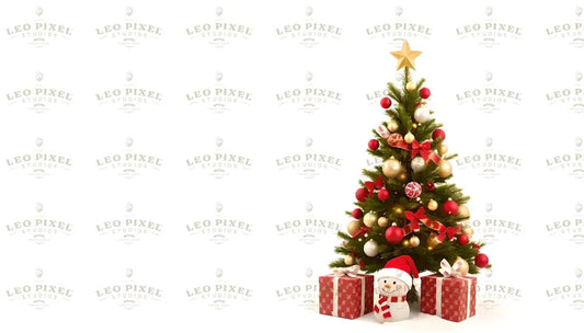 Christmas Tree On A White Background Banner Ai Generated Image