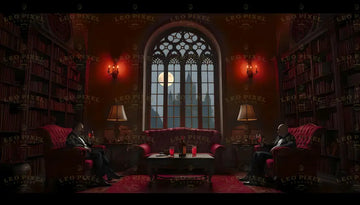 Classy Vampires Sitting In A Library Ai Generated Image