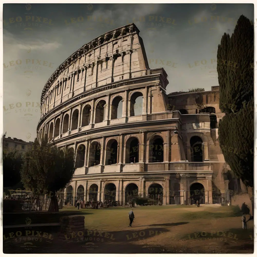 Colosseum Of Rome In The Year 1900 Bundle Ai Generated Image