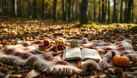 Cozy Picnic In The Forest Ai Generated Image