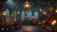 Cozy Steampunk Victorian Holiday Room Ai Generated Image