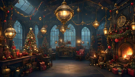 Cozy Steampunk Victorian Holiday Room Ai Generated Image