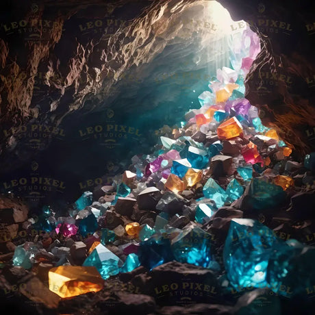 Crystals Inside A Cave Ai Generated Image