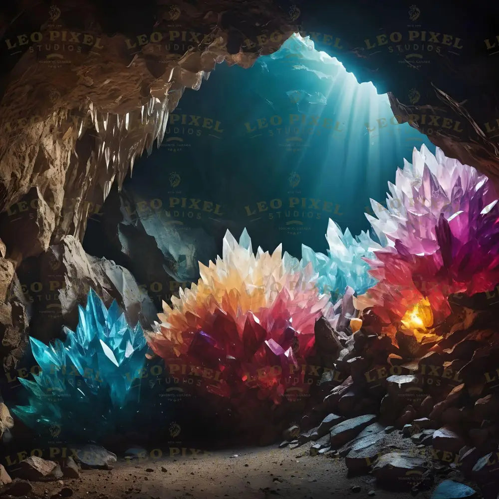 Crystals Inside A Cave Ai Generated Image