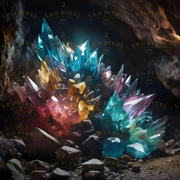 Crystals Inside A Cave Ai Generated Image