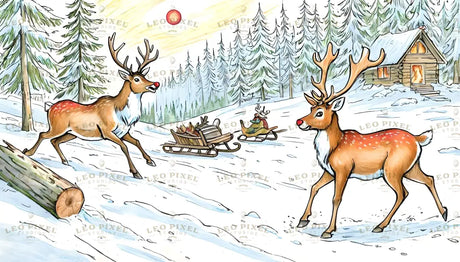 Drawings Of Reindeers Ai Generated Image