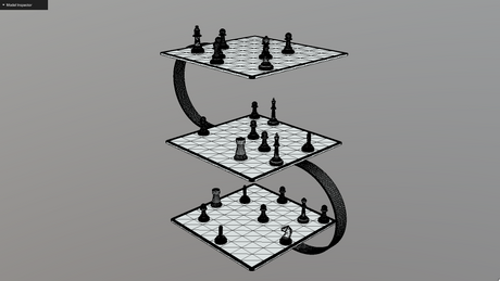 3D chess wireframe