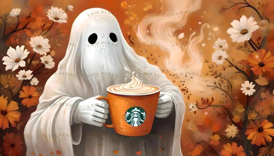 Ghost Holding A Starbucks Cup Ai Generated Image