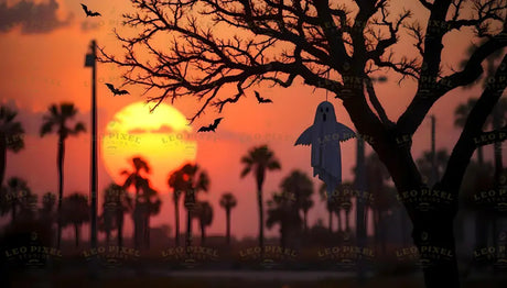 Ghost In A Tree At Sunset Ai Generated Image