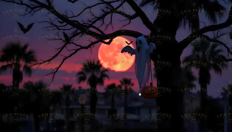 Ghost In A Tree At Sunset Bundle Ai Generated Image