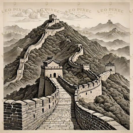 Great Wall Of China Chinese Illustration Ai Generated Image