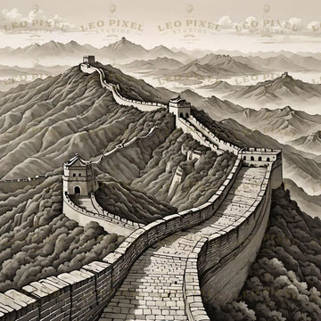 Great Wall Of China Chinese Illustration Ai Generated Image