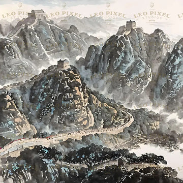 Great Wall Of China Ink Painting Ai Generated Image