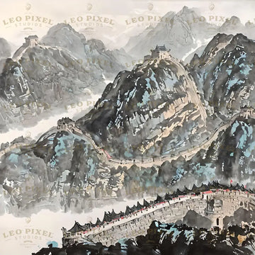 Great Wall Of China Ink Painting Ai Generated Image