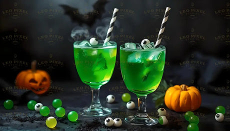 Green Halloween Drinks Bundle Ai Generated Image