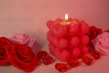 Heart candle with roses bundle Stock Photos