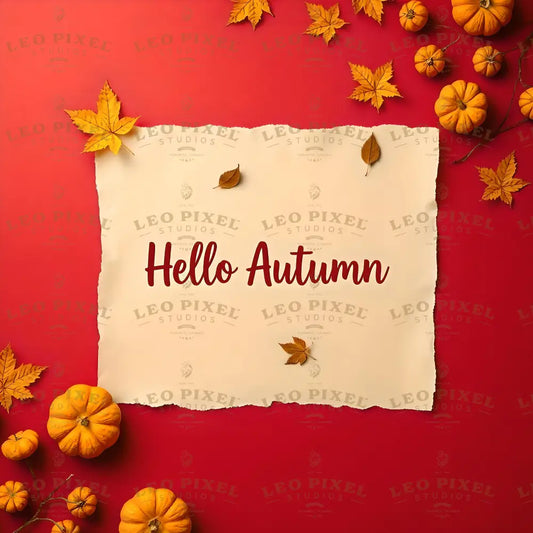 Hello Autumn Banner Ai Generated Image