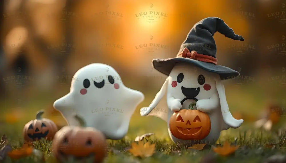 Kawaii Ghosts Bundle Ai Generated Image