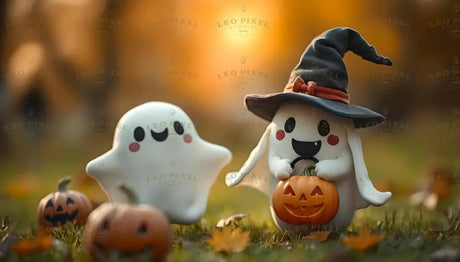 Kawaii Ghosts Bundle Ai Generated Image