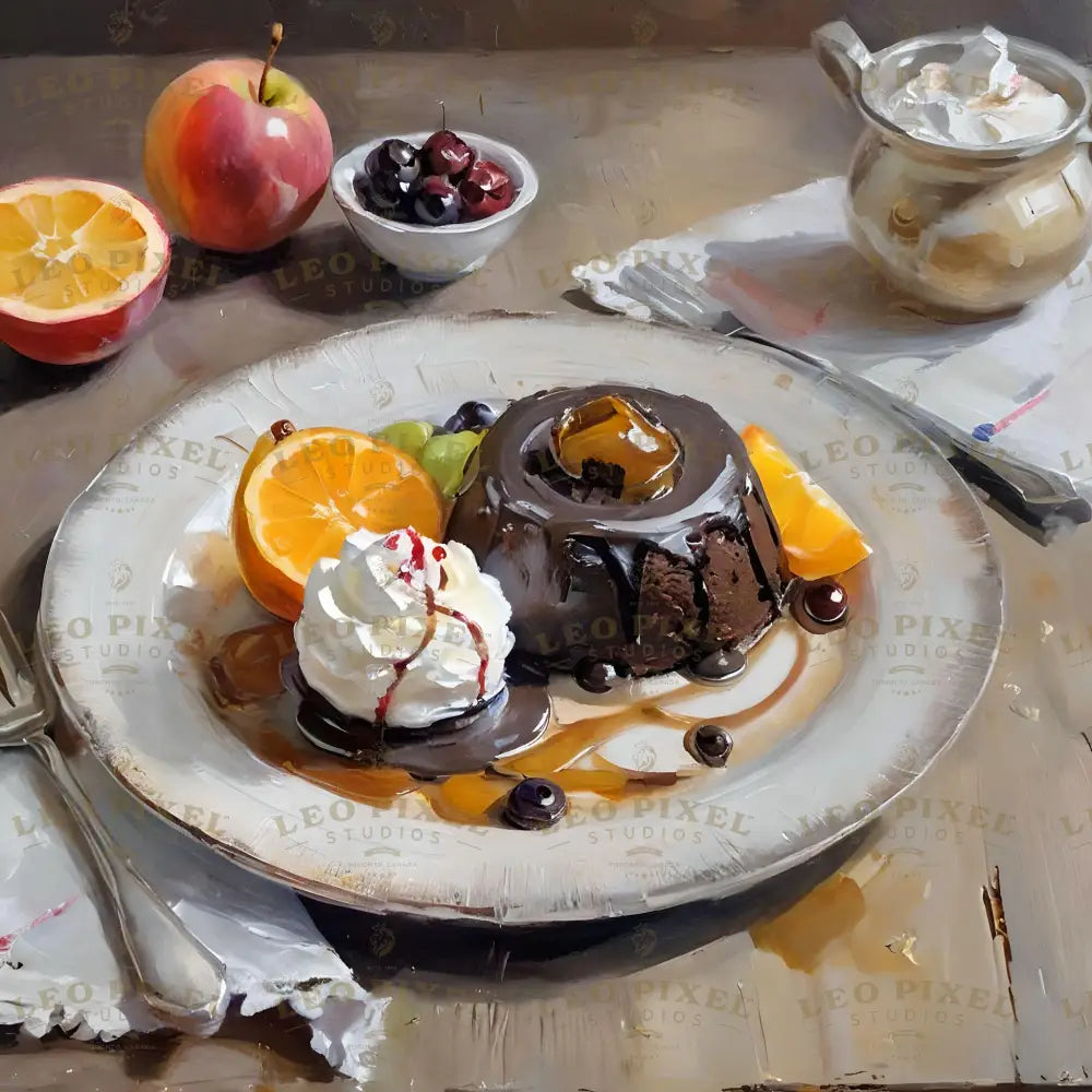 Lava Cake Dessert Bundle Ai Generated Image