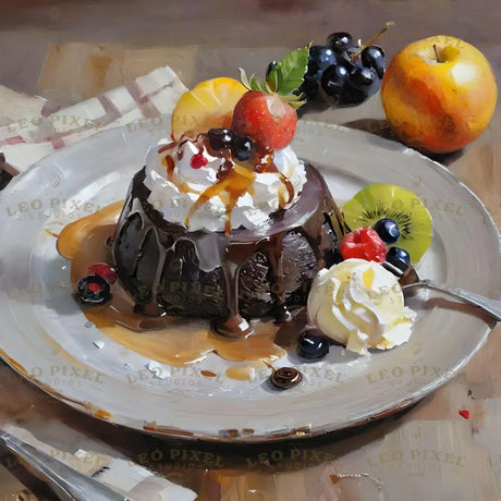 Lava Cake Dessert Bundle Ai Generated Image