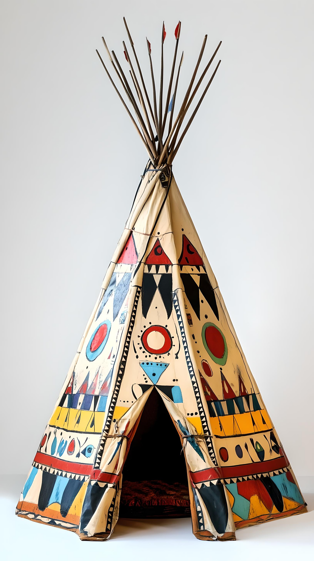 Decorated indigenous tipi Ai Generated Image