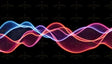 Digital image featuring smooth, flowing light waves in neon colors against a black background. The waves intertwine in shades of blue, pink, and orange, forming a dynamic pattern with fine lines adding texture. The glow of the colors creates a contrast with the dark background, enhancing the sense of depth and movement. The composition is balanced, with curves evenly distributed across the frame. Ai generated. Photography style.