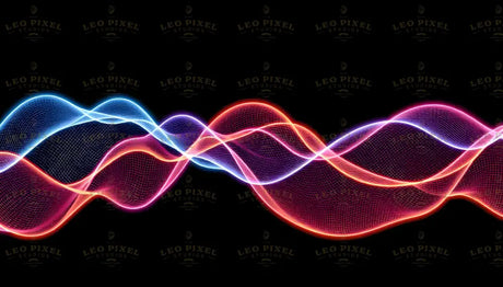 Light waves in neon colors bundle Ai Generated Image