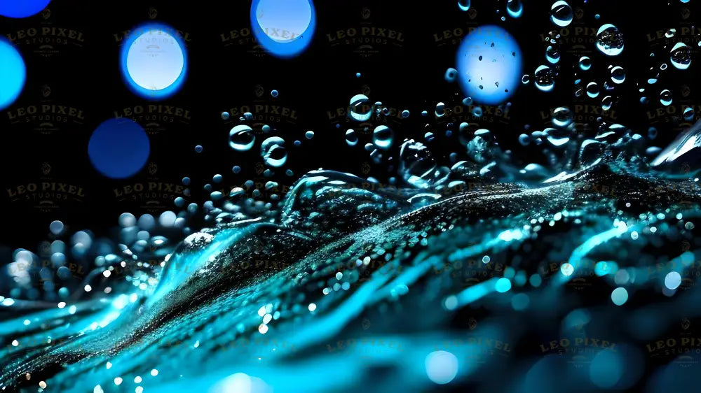 Luminous water droplets Ai Generated Image