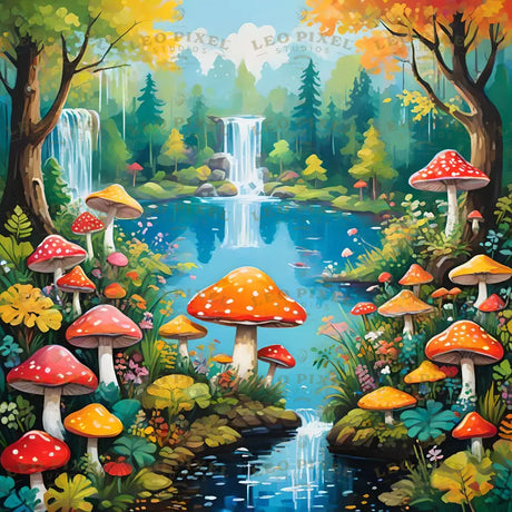 Mushrooms Forest Bundle Ai Generated Image