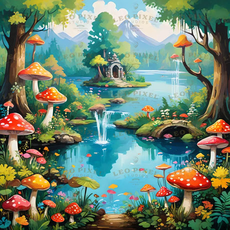 Mushrooms Forest Bundle Ai Generated Image