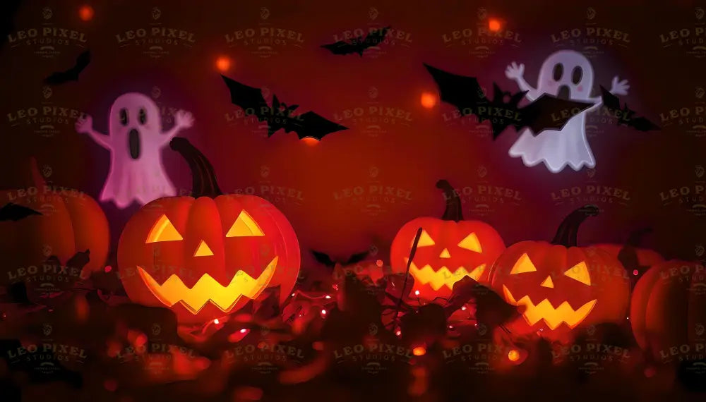 Neon Halloween Decorations Bundle Ai Generated Image