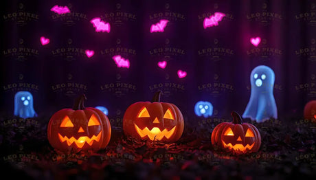 Neon Halloween Decorations Bundle Ai Generated Image