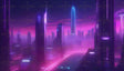 A mesmerizing neonpunk skyline illuminates the horizon with shades of magenta and blue, casting an ethereal glow across towering futuristic skyscrapers. The misty atmosphere adds a dreamlike quality, while vibrant light accents highlight the sharp architectural designs. A glowing pathway stretches into the distance, inviting exploration of this cyber-inspired utopia. Ai generated image.