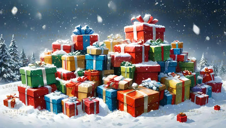 Pile Of Gifts Covered In Snow Ai Generated Image