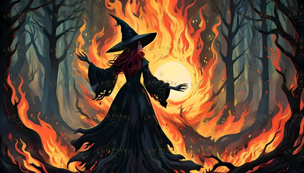 Powerful Witches Of Fire Bundle Ai Generated Image