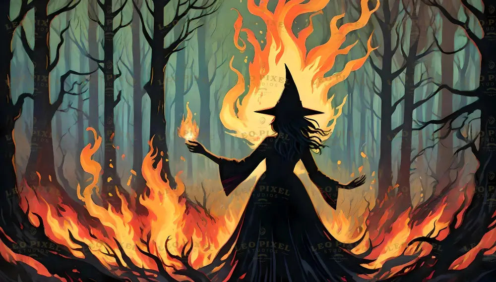 Powerful Witches Of Fire Bundle Ai Generated Image