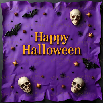 Purple Halloween Banner With Text Ai Generated Image