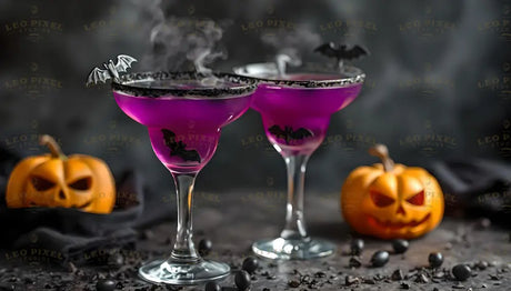 Purple Halloween Drinks Bundle Ai Generated Image