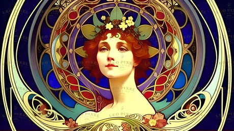 Radiant Art Nouveau Portrait Ai Generated Image