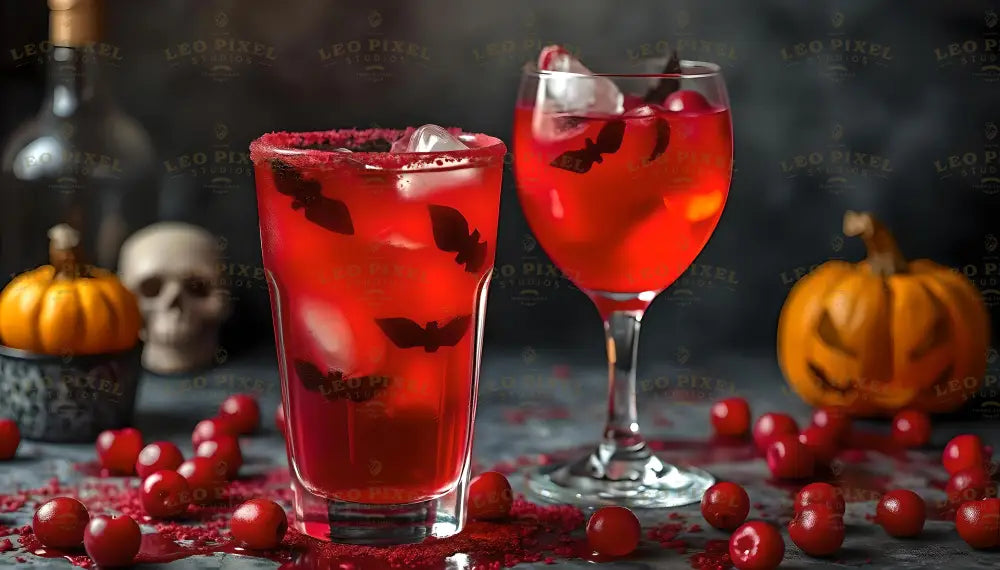 Red Halloween Drinks Bundle Ai Generated Image